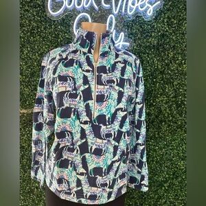 Lilly Pulitzer Alpaca Skipper Popover Long Sleeve Size S